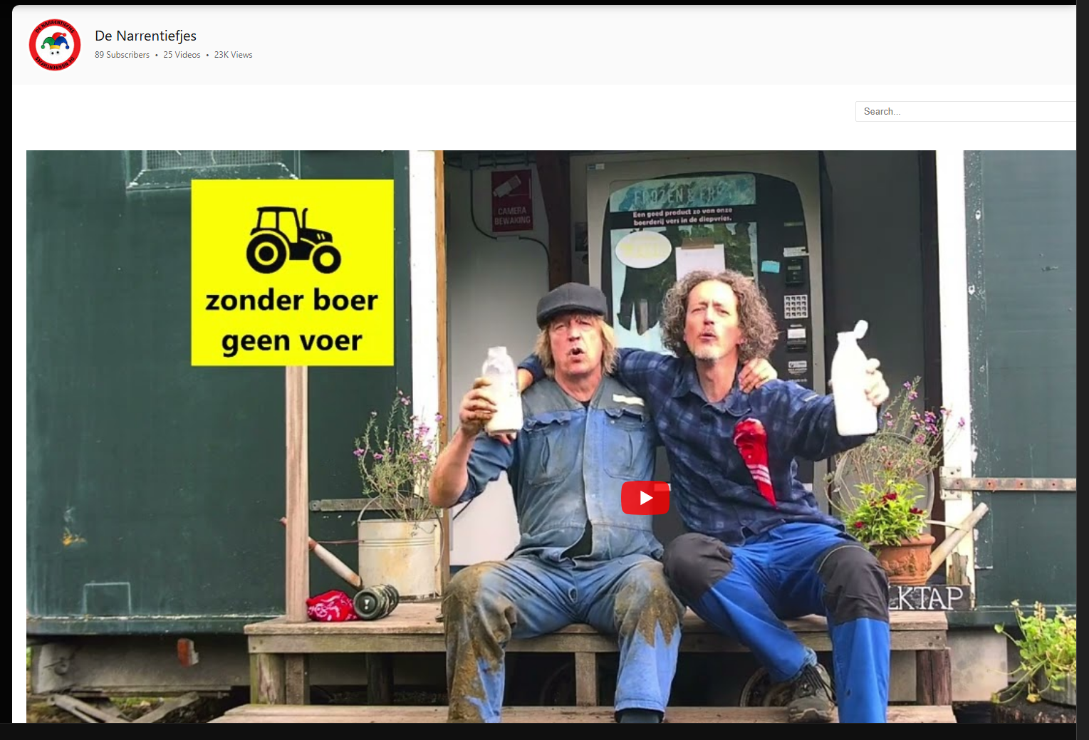 Demo van de YouTube-galerij met video's en zoekfunctie